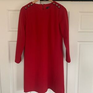 Elegant Red Dress with Button Detail
